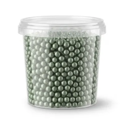 Cukrové kuličky metalické zeleno-šedé 6 mm, 1 kg