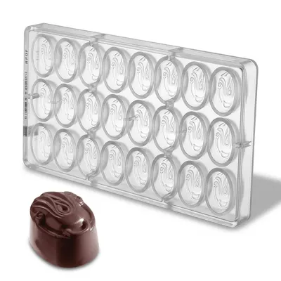 Forma na pralinky ovál 13 g, 3x8 dutin, polykarbonát