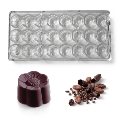 Forma na pralinky polykarbonátová květina 12 g, 3x8 tvarů