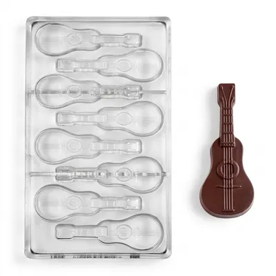 Forma na pralinky polykarbonátová kytara 13 g, 8 tvarů