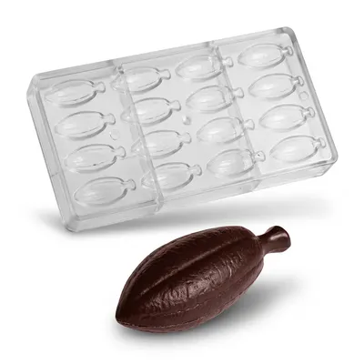 Forma na pralinky kakaový bob 2x6 g, 4x4 dutin, polykarbonát