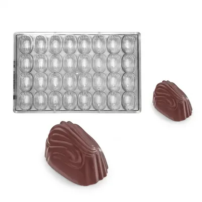 Forma na pralinky polykarbonátová vlnky 13 g, 4x8 tvarů