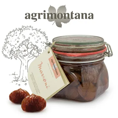Kandované kaštany Marrons glacés Agrimontana ve skle 680 g