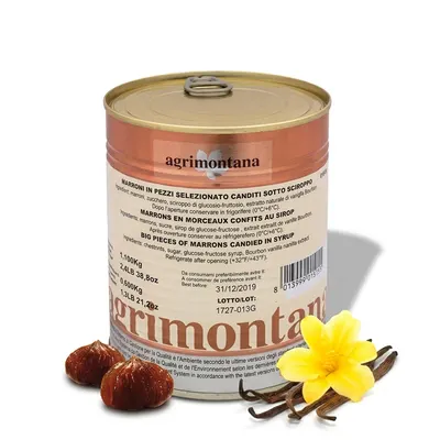Kandované kaštany Marrons Agrimontana na kousky 1,1 kg
