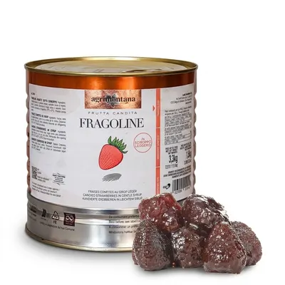 Lesní jahody celé v sirupu, lehce kandované, 3,3 kg