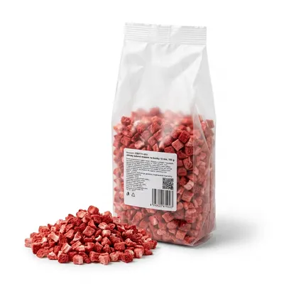 Jahody sušené mrazem, kostky 10 mm, 100 g