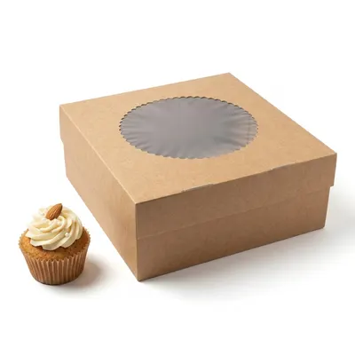 Krabička na 9 muffinů s průhledem 250x250x100 mm, 25 ks