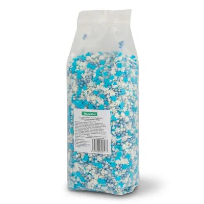 Cukrový mix vločky, kuličky a hvězdičky modro-bílý 1 kg