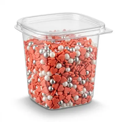 Cukrový mix srdíčka a kuličky červeno-bílý 5 kg
