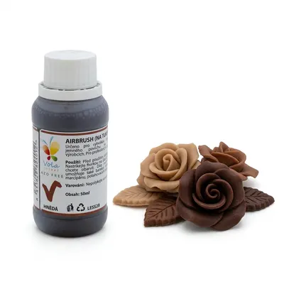 Airbrush barva tekutá do tuků a čokolády hnědá 50 ml
