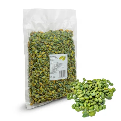 Pistáciové oříšky blanšírované, celé zelené, 500 g