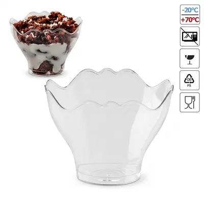 Plastový pohárek na dezerty čirý 250 ml, 50 ks