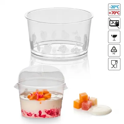 Průhledný pohárek na dezerty Rotonda 200 ml, 50 ks