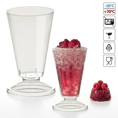 Průhledný pohárek na dezerty 200 ml vysoký, 100 ks