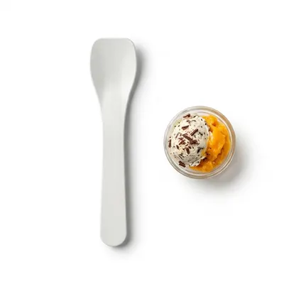 Papírové lžičky na zmrzlinu Papaya 9,5 cm, 100 ks