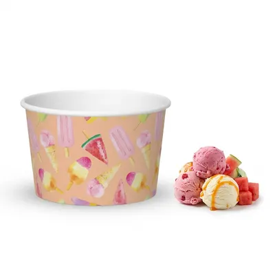 Papírový kelímek na zmrzlinu 250 ml, 54 ks