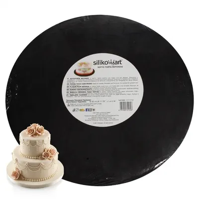 Podložka pod dort kulatá černá 45 cm, tl. 1,2 cm, 1 ks