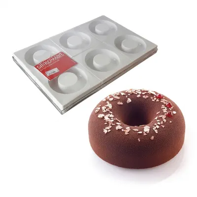 Silikonové formy na 6 savarinů s tácem prům. 16 cm, v. 4 cm