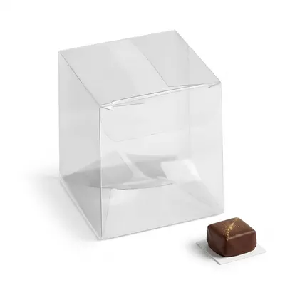 Krabička na pralinky průhledná plastová 140x140 mm 1 ks