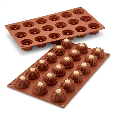Silikonová forma na mini bábovky 18 ks, průměr 4 cm