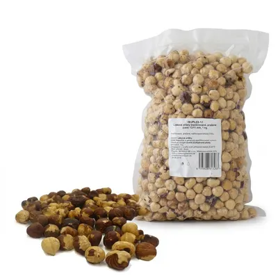 Lískové oříšky blanšírované pražené celé 13/11 mm, 1 kg