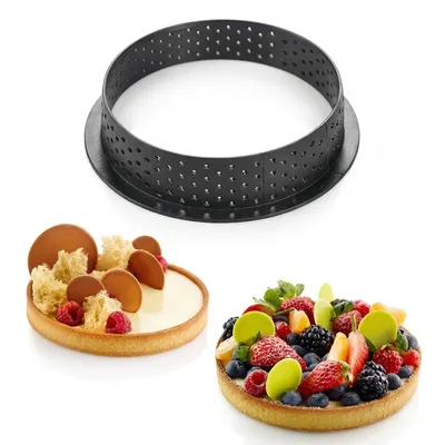 Děrovaný dortový ráfek Tarte Ring kulatý 15 cm, sada 2 ks