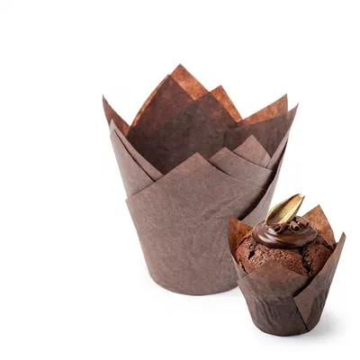 Papírové košíčky na muffiny hnědé, průměr 50 mm, 200 ks