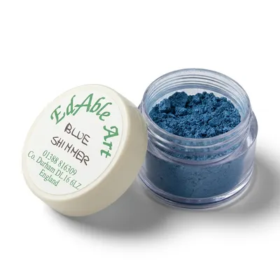 Prachová jedlá barva Blue Shimmer, modrý třpyt