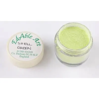 Prachová jedlá barva Shell Green, zelený odstín