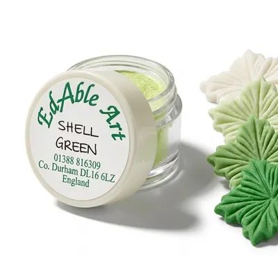 Prachová jedlá barva Shell Green, zelený odstín