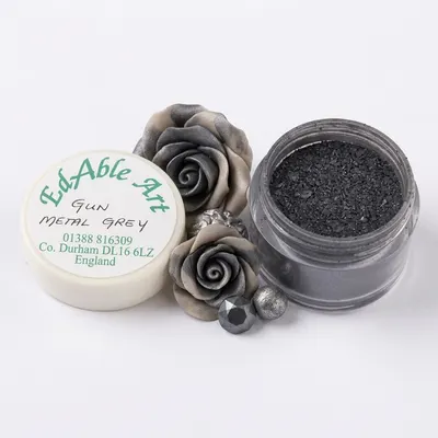 Prachová jedlá barva Gun Metal Grey, šedý odstín
