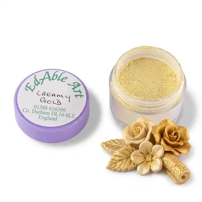 Prachová jedlá barva Creamy Gold, zlatý odstín