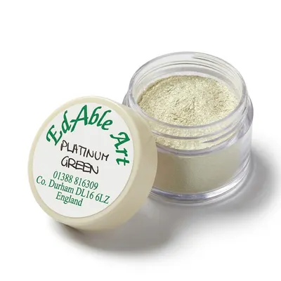 Prachová jedlá barva Platinum Green, zelený odstín