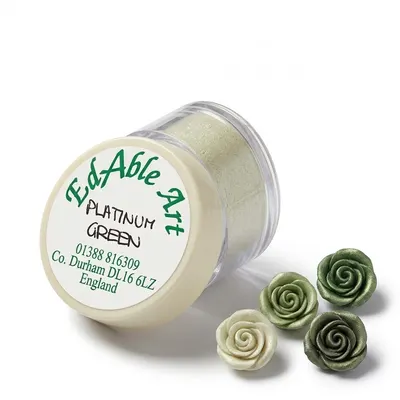 Prachová jedlá barva Platinum Green, zelený odstín