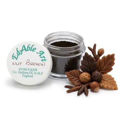Prachová jedlá barva Nut Brown, hnědý odstín