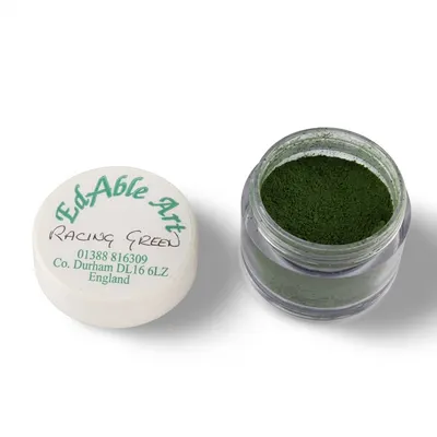 Prachová jedlá barva Racing Green, zelený odstín