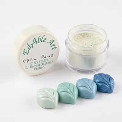 Prachová jedlá barva Opal Blue, modrý odstín