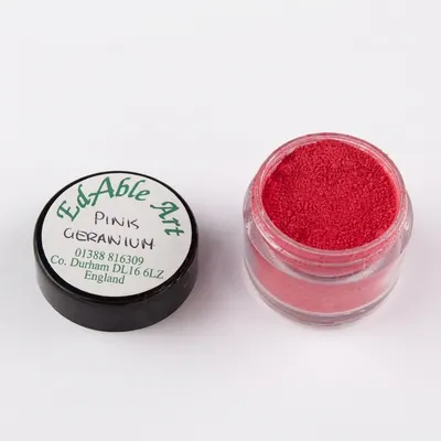 Prachová jedlá barva Pink Geranium, růžový odstín