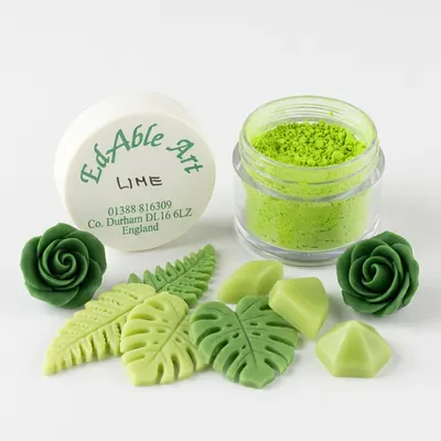 Prachová jedlá barva Lime pro jedlé malování