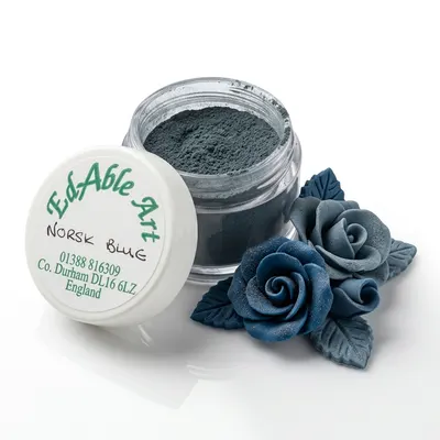 Prachová jedlá barva Norsk Blue, modrá