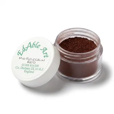 Prachová jedlá barva Marocain Red, matná červená