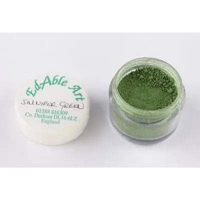 Prachová jedlá barva Juniper Green, zelená