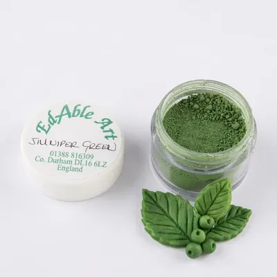 Prachová jedlá barva Juniper Green, zelená