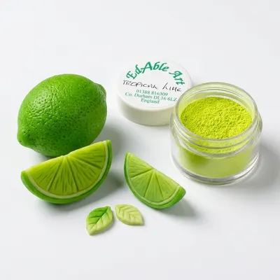 Prachová jedlá barva Tropical Lime, limetkově zelený odstín