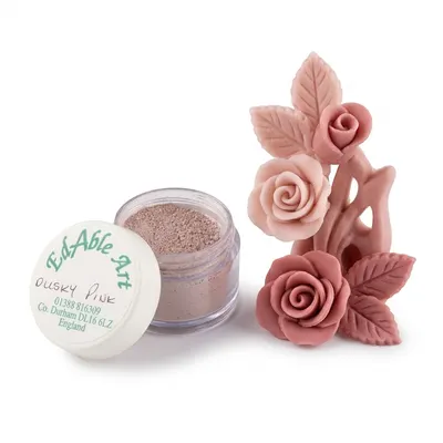Prachová jedlá barva Dusky Pink, růžová, matná