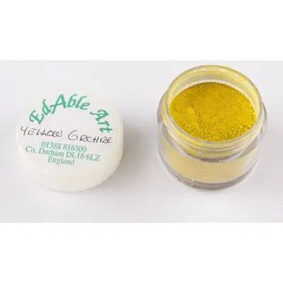 Prachová jedlá barva Yellow Ochre, okrově žlutá, matná