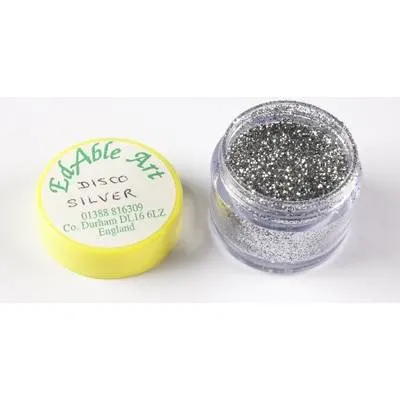 Třpyt dekorační disco Silver, jedlý, pro dekoraci dortů