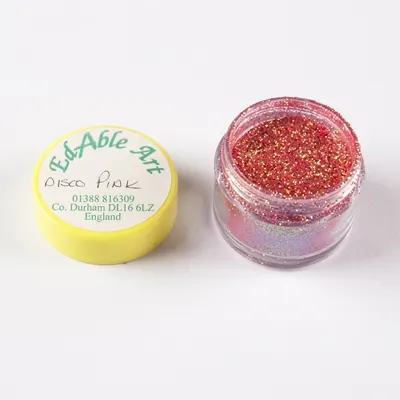 Třpyt dekorační disco Pink, jedlý, na dort