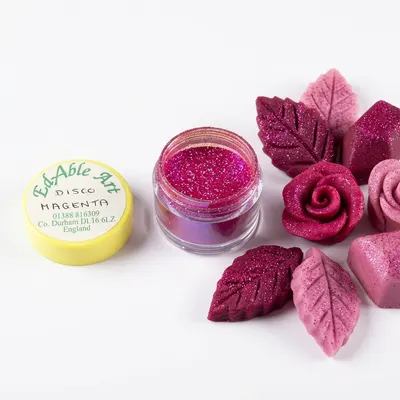 Třpyt dekorační disco Magenta, jedlý, na dort
