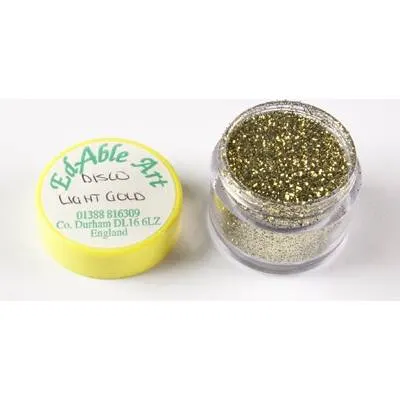 Třpyt dekorační disco Light Gold, jedlý, na dort